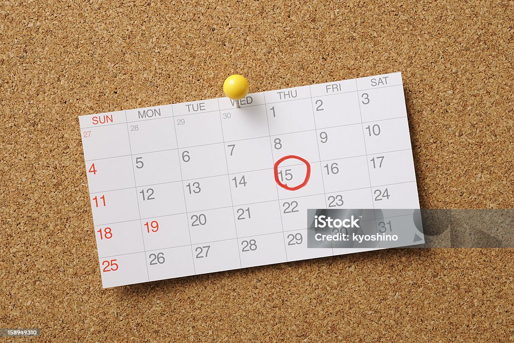 Pin -up カレンダーのコルクボード - オフィスのロイヤリティフリーストックフォト