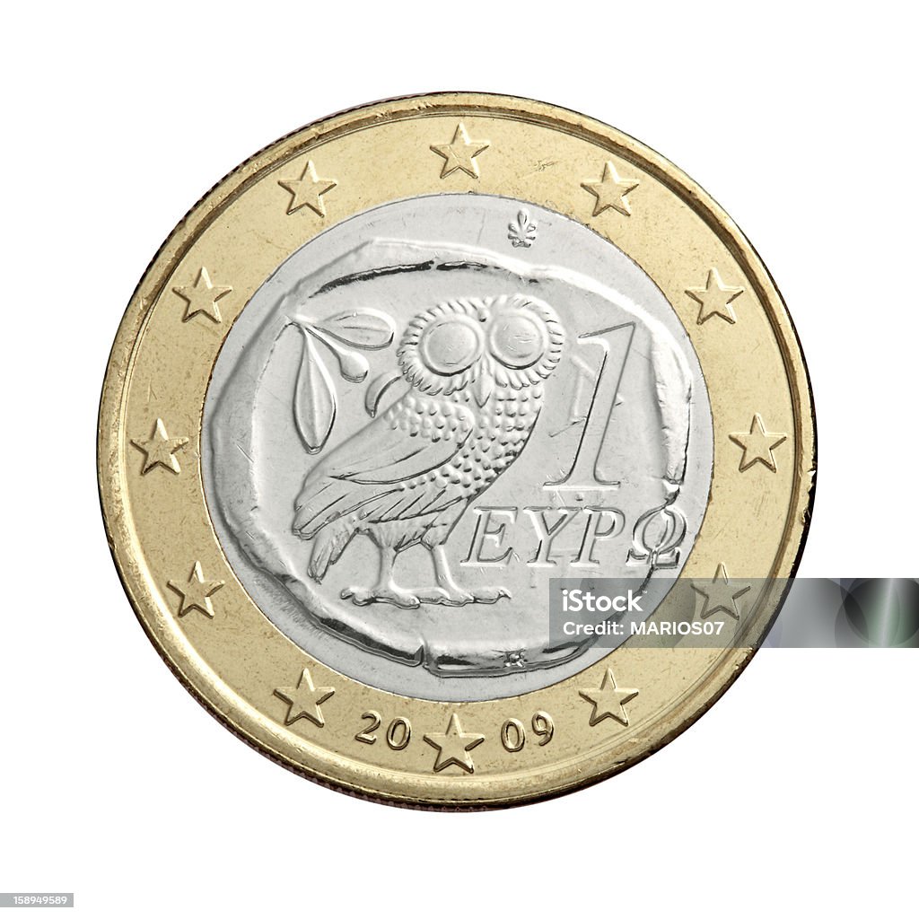 Moneda de un Euro - Foto de stock de Búho libre de derechos