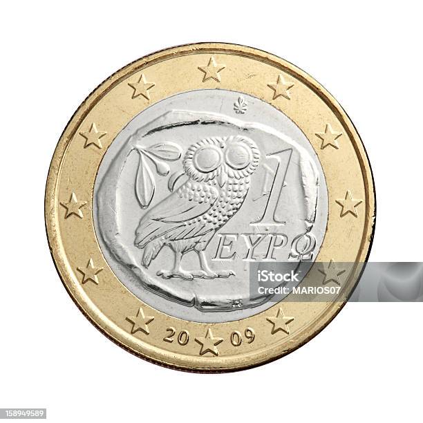 Moneda De Un Euro Foto de stock y más banco de imágenes de Búho - Búho, Cuadrado - Composición, Círculo