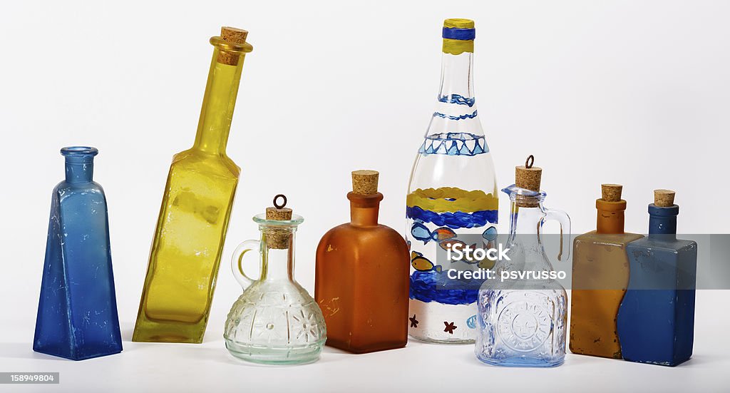 Des bouteilles de verre décoratives - Photo de Art libre de droits