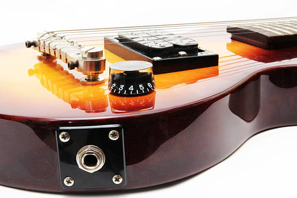 Electric guitar close up stock photo