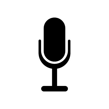 Microphone Icon. Audio Recording Symbol. Microphone icon, audio capture, sound recording symbol, audio input device. Vector line icon for Business and Advertising