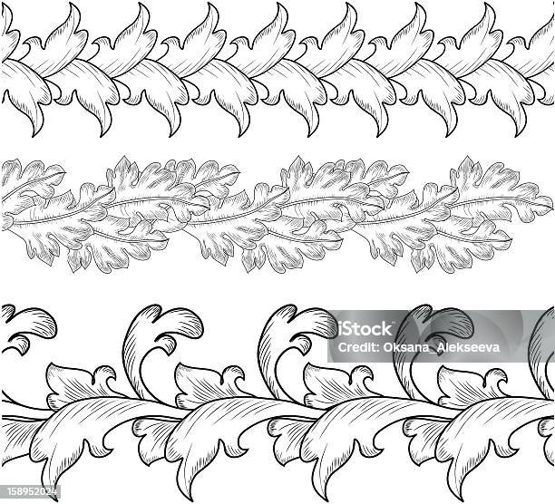 Набор Границ В Стиле Барокко — стоковая векторная графика и другие изображения на тему Без людей - Без людей, Векторная графика, Иллюстрация