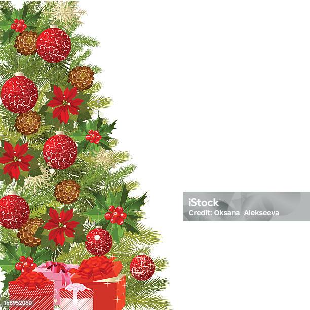 Рождественская Елка И Подарки — стоковая векторная графика и другие изображения на тему Без людей - Без людей, Векторная графика, Иллюстрация