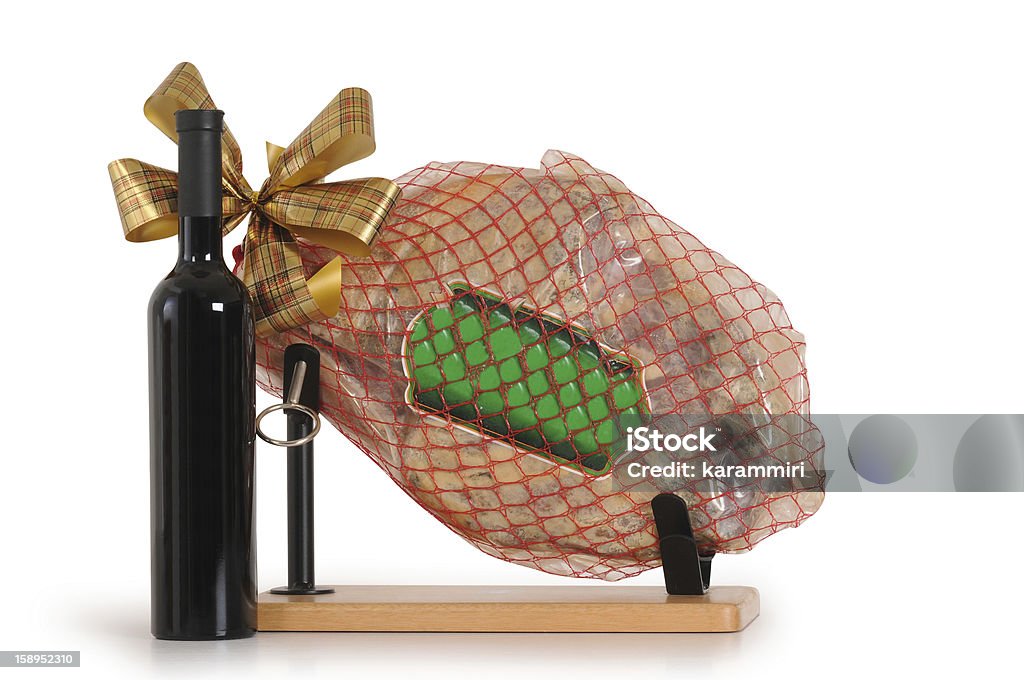 Prosciutto conciato e vino - Foto stock royalty-free di Fiocco - Nodo