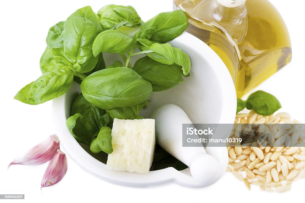 Ingredienti per il pesto - Foto stock royalty-free di Aglio - Alliacee