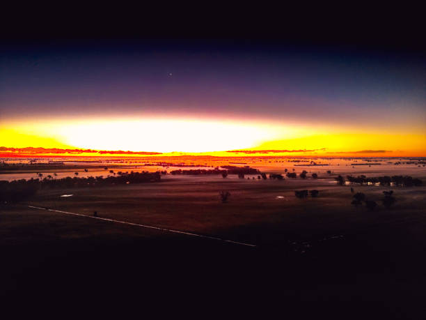Sky on fire during a beautiful sunset with colorful clouds. Sky only photograph.