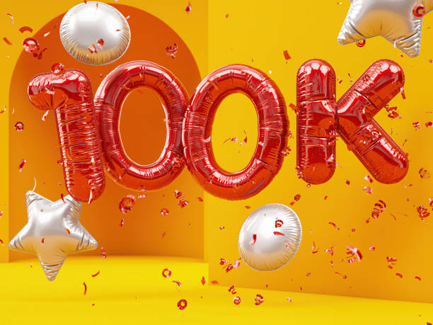 istock 100K Celebration with Letter Balloons  and Confetti 1589573941