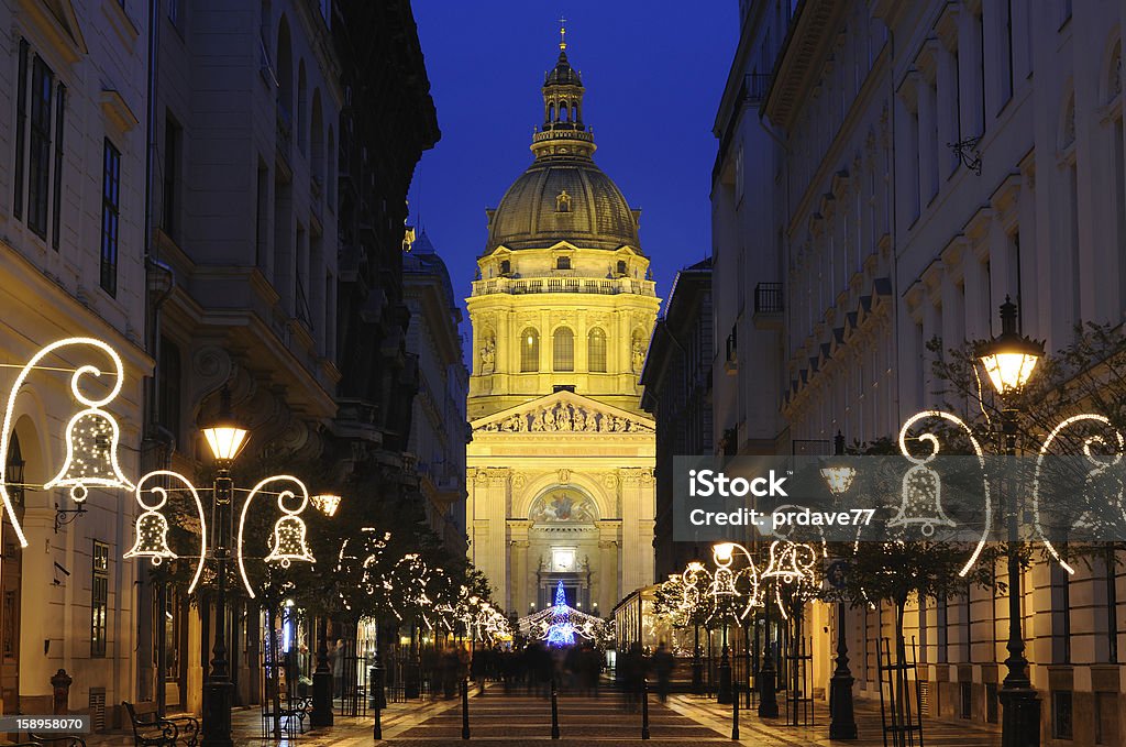 Holiday time at St Stephen's Basilica in Budapest St. Stephen's Basilica in Budapest in Hungary between Christmas and New Year's Eve. Budapest Stock Photo