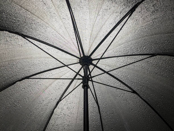 istock Full frame shot of a black umbrella 1589638121