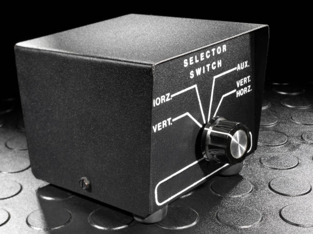 istock Shortwave radio operator switch to change aerial 1589640223