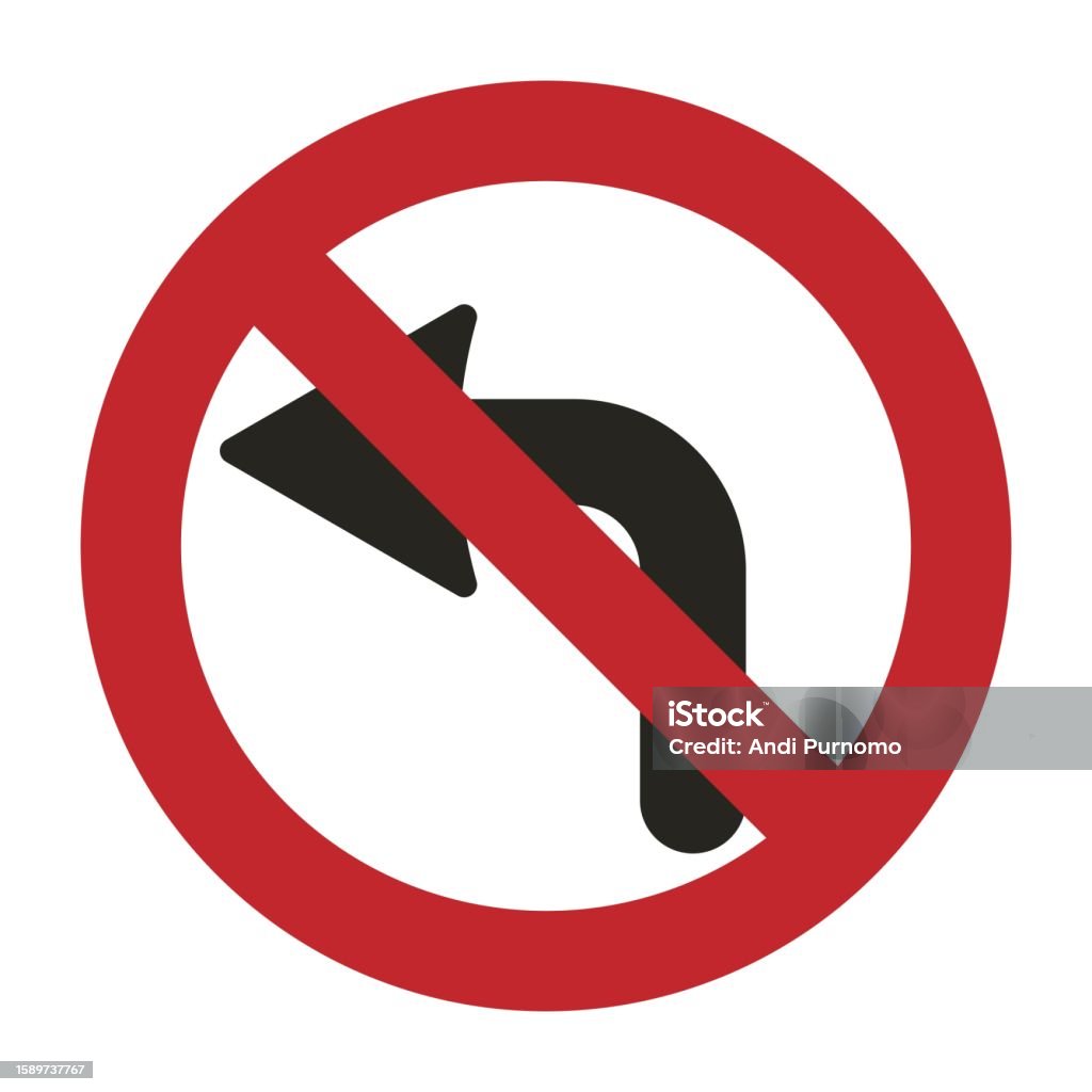 Do Not Revert Sign Isolated Design Sticker Label Do Not Turn Left With Black Arrow And Red ...
