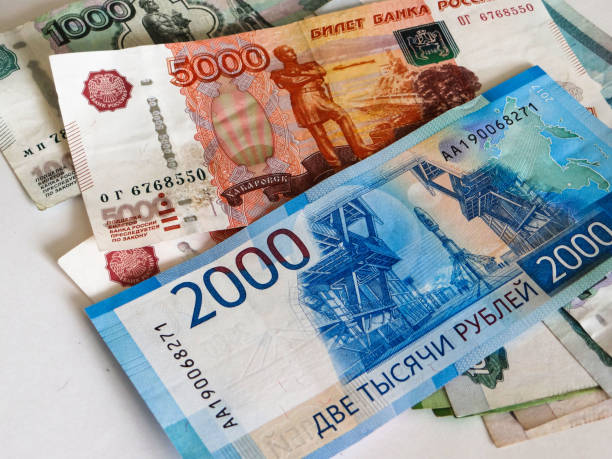 istock Russian currency.Banknotes of different denominations 1589781803