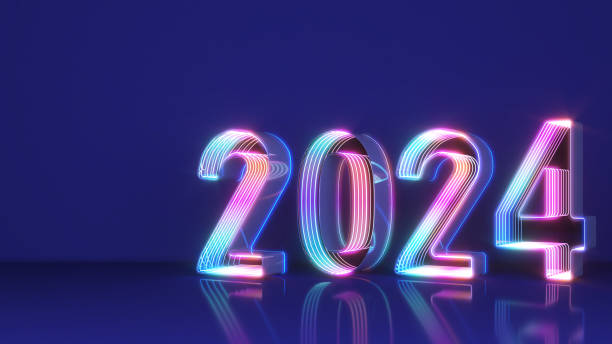 istock The path to 2024 is illuminated with neon light numbers, with a blue background.,3d rendering 1589801115