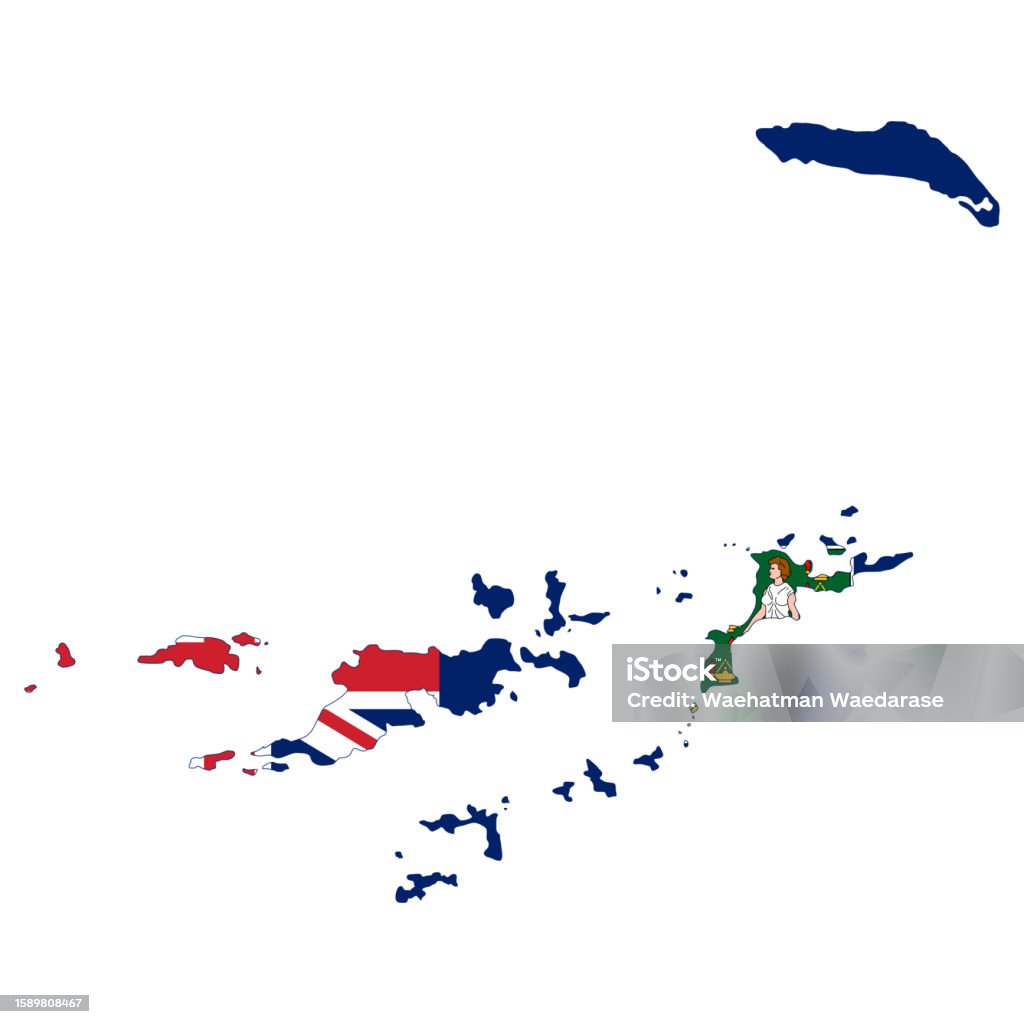 British Virgin Islands Map Flag Vector Design Isolated On White ...