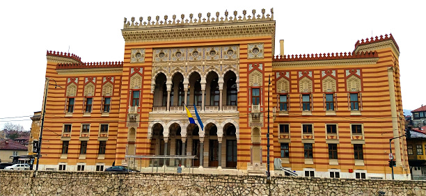 City Hall, Sarajevo, Bosnia and Herzegovina. 03.05.2020 Vijecnica is the national library. the largest and most representative building of the Austro-Hungarian period in Sarajevo and served as the city hall