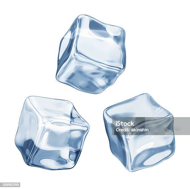 Foto de Cubos De Gelo e mais fotos de stock de Cubo de Gelo - Cubo de Gelo, Fundo Branco, Transparente