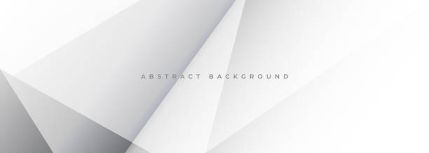 istock Soft grey and white wide geometric abstract background. Gray abstract modern banner design. 1589835717