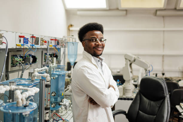 istock Engineer posing for photo in mechanical laboratory 1589844437