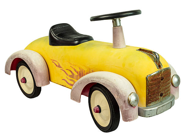 istock Vintage push car toy isolated on white 158985827