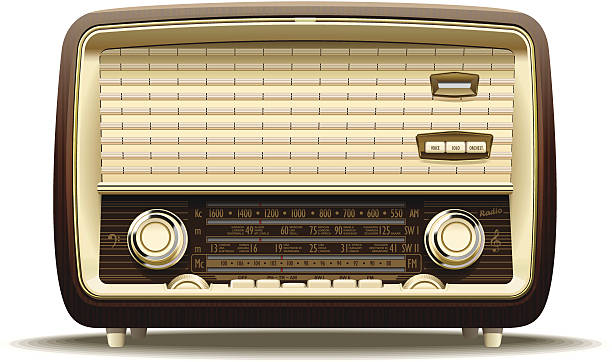 alten radio - hörfunksender stock-grafiken, -clipart, -cartoons und -symbole