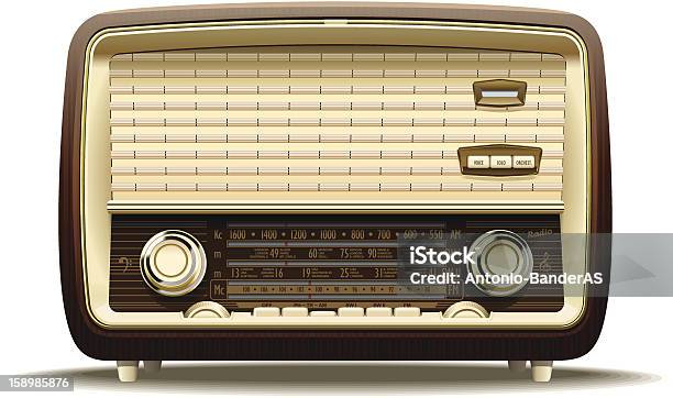 Старое Радио — стоковая векторная графика и другие изображения на тему Радио - Радио, Радиовещание, Стиль ретро