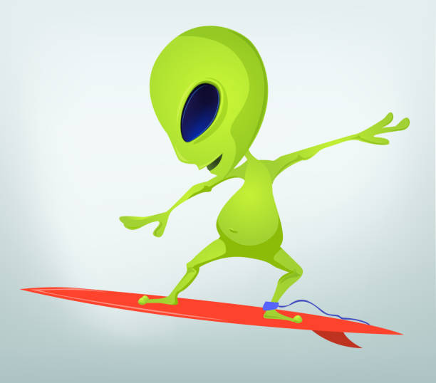 забавный alien - extreme sports futuristic freedom bizarre stock illustrations