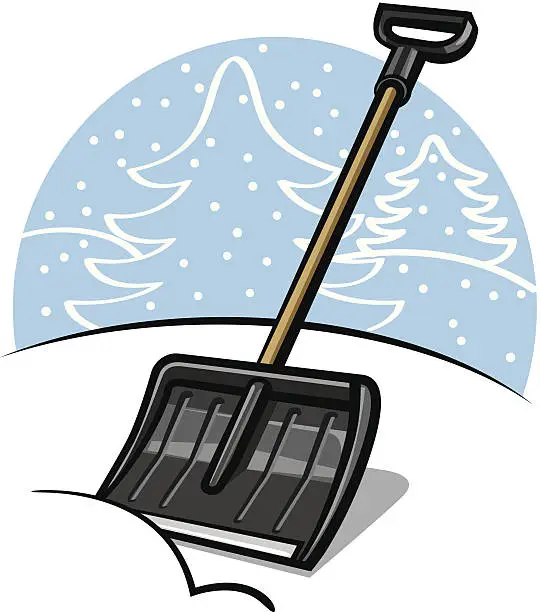 Vector illustration of snow shovel