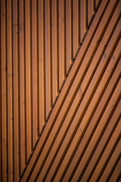 istock Architecture abstract geometric wood decorative planks fence 1589865611