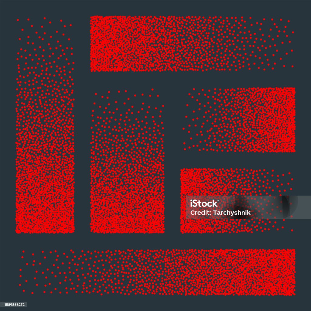 Rectangle Dots Design Stipple Pattern Red Dotted Rectangular Design Elements Stippling ...