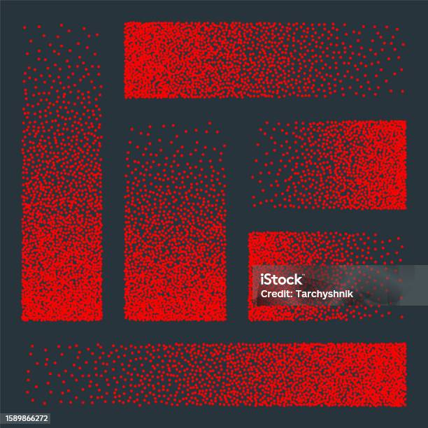 Stipple Pattern Red Dotted Rectangular Design Elements Stippling ...