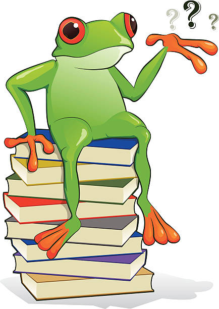 Book Frog vector art illustration