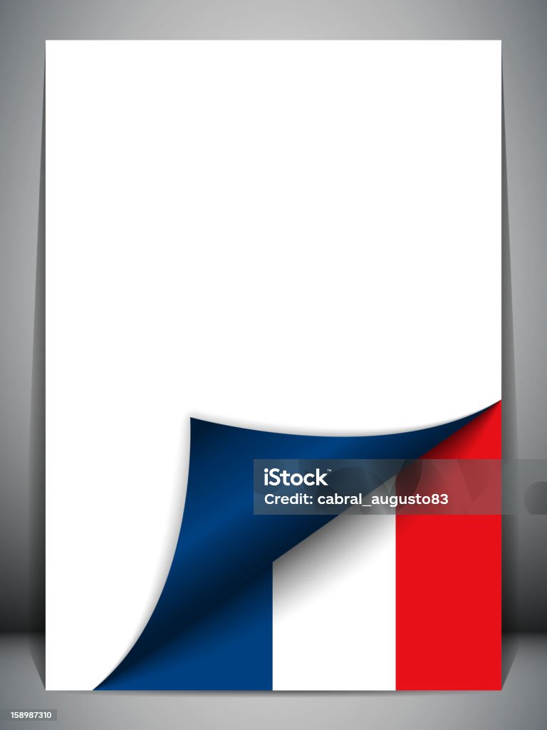 Pagina di Francia paese bandiera tornitura - arte vettoriale royalty-free di Angolo - Descrizione