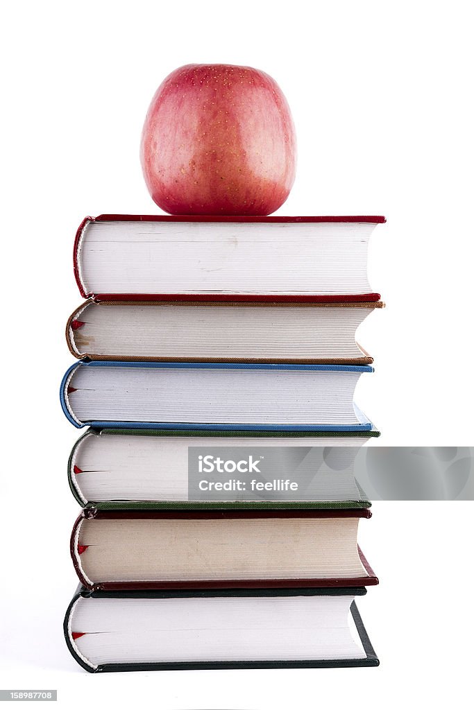 Libri e apple - Foto stock royalty-free di Biblioteca