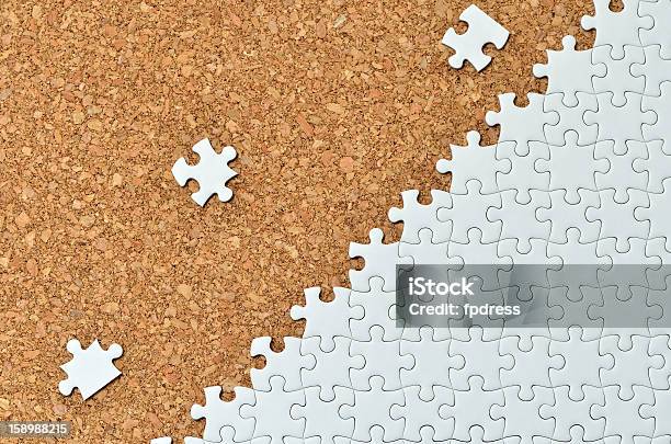 White Jigsaw Puzzle Stock Photo - Download Image Now - Brown, Bulletin Board, Challenge