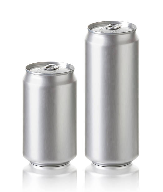 istock Blank aluminum cans in different sizes isolated on white 158989335