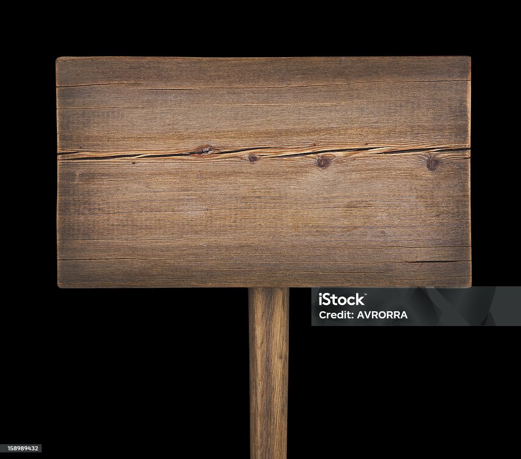 Wooden signboard изолированные на черном фоне - Стоковые фото Без людей роялти-фри