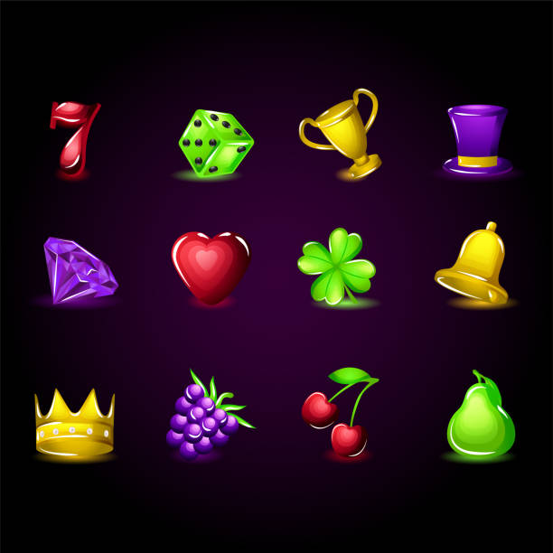 istock 3D Color Different Slots Icons for Casino Slot Machines. Vector 1589896026