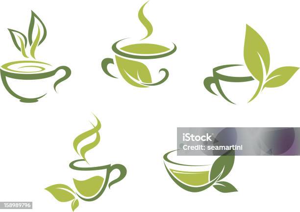 Ilustración de Té Fresco Y Hojas Verdes y más Vectores Libres de Derechos de Bebida - Bebida, Calor, Hoja