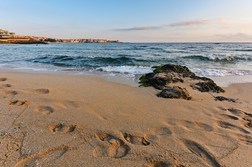 beach on the black sea. vacation and relax background. beautiful vie on warm september morning