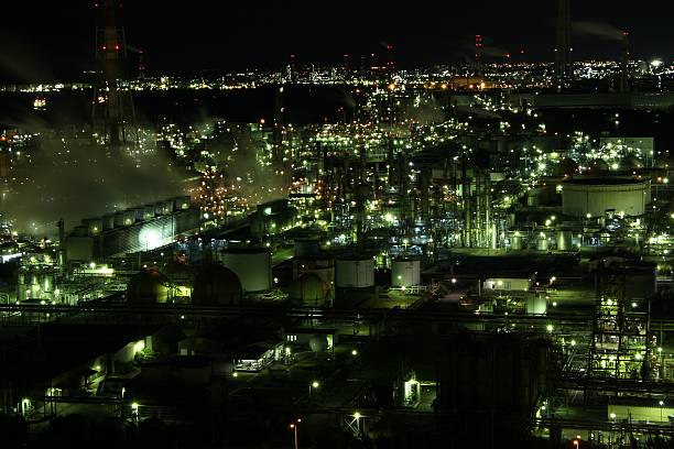 istock Night view of complex at Yokkaichi in Japan 158992764