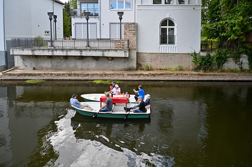 Bad Kreuznach, Germany, July 20, 2023 - Barge tour 