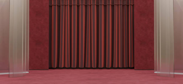 istock stage, backdrop curtain wall Decorative glass background 3d illustration 1589940438