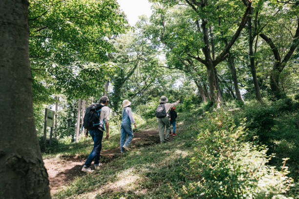 istock Japanese family going for a hike together 1589946386