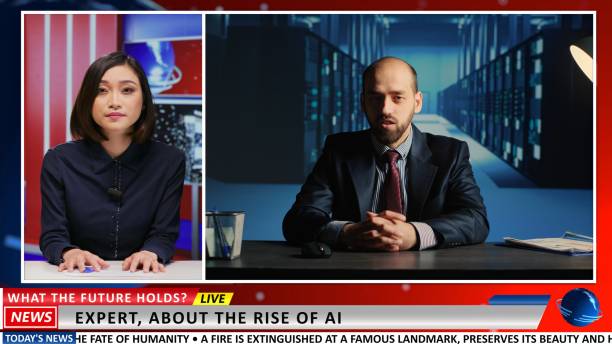 istock Expert show host and guest on AI topic 1589954533
