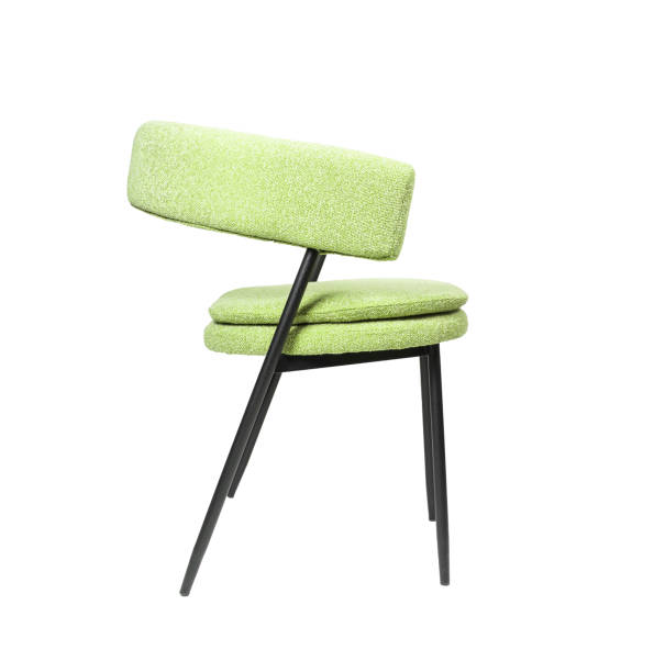 Single Metall Leg Soft Chair Isolated on White Background