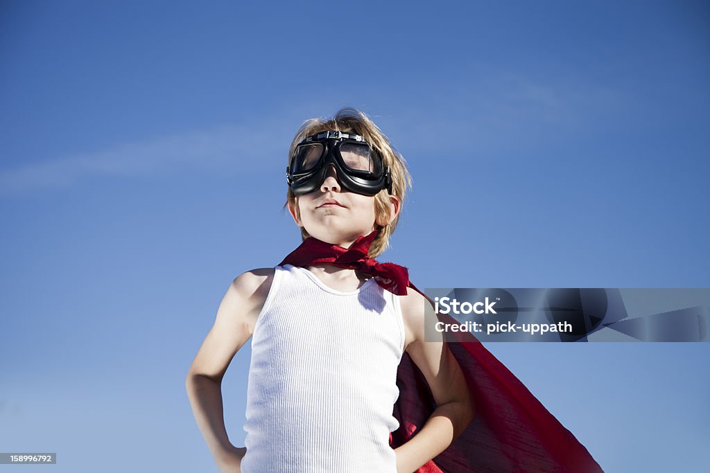 Super criança - Foto de stock de Azul royalty-free