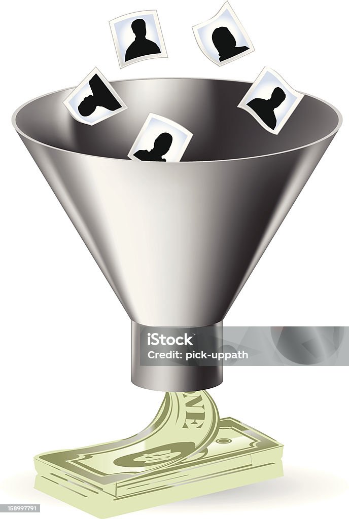 Funnel de vendas - Vetor de Funil - Utensílio de Cozinha royalty-free