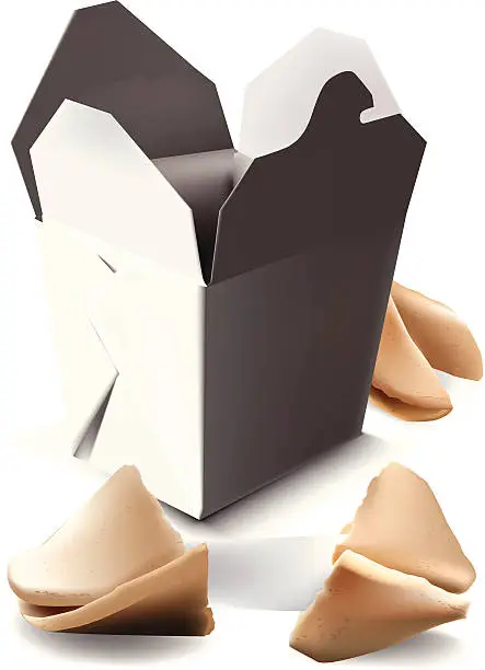 Vector illustration of Chinese Take Out Box