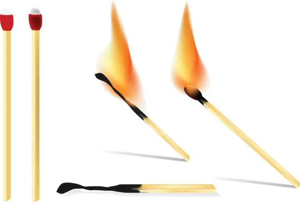 Vector illustration of Burning Match